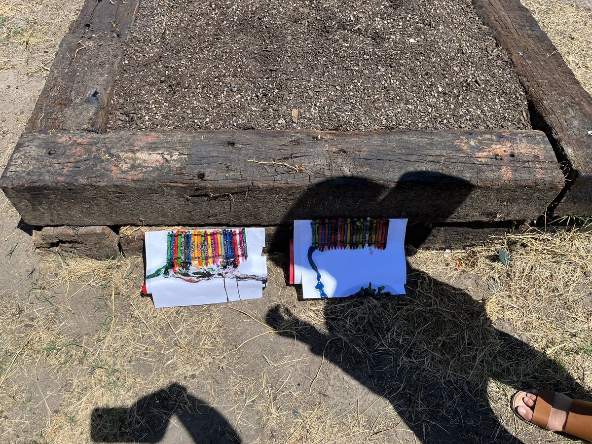 ms_bmace's tweet photo. Using this heat wave to make predictions and watch crayons melt…we ended the day at 104 degrees…🥵 @CFISDAndre @nanzdelgado https://t.co/6OIfPajFhX