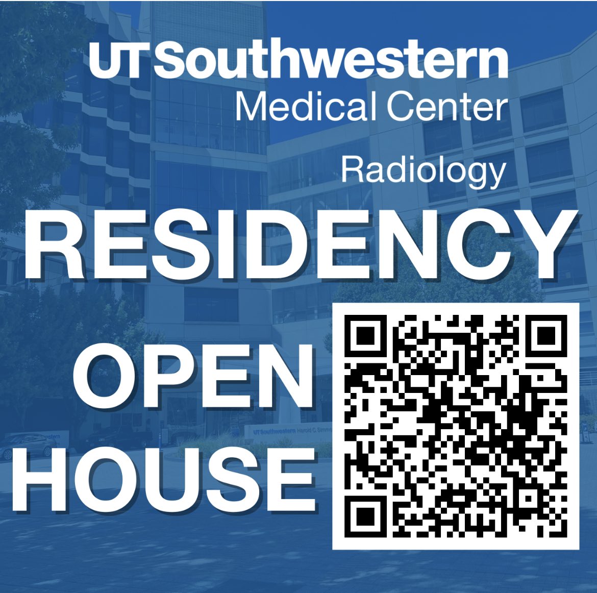 #Match2024 Come join us for our virtual open house on September 20, 7 PM CST. Meet our amazing PD, APDs and residents @UTSW_Radiology @UTSW_VIR @KarunaMRaj @Brewington_UTSW @ivpedrosa Register using the link below/QR code utsouthwestern-edu.zoom.us/webinar/regist…