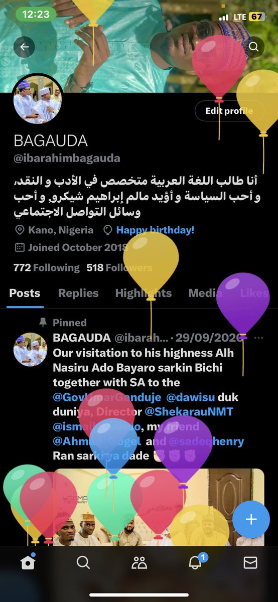 ibarahimbagauda's tweet photo. Alhamdulillah am a year older🤍🎂🎂

الوقت يمضي والحياة تسارع***فاظفر بعمرك إنه 
لا يرجع 

A ko da yaushe mutum kwanakin da Allah ya kididdiga masa karewa yake yana kara kusantar kabarinsa, ita duniya ba wajan dauwama bace dole se mutum ya barta. https://t.co/9hRSm4IC9d