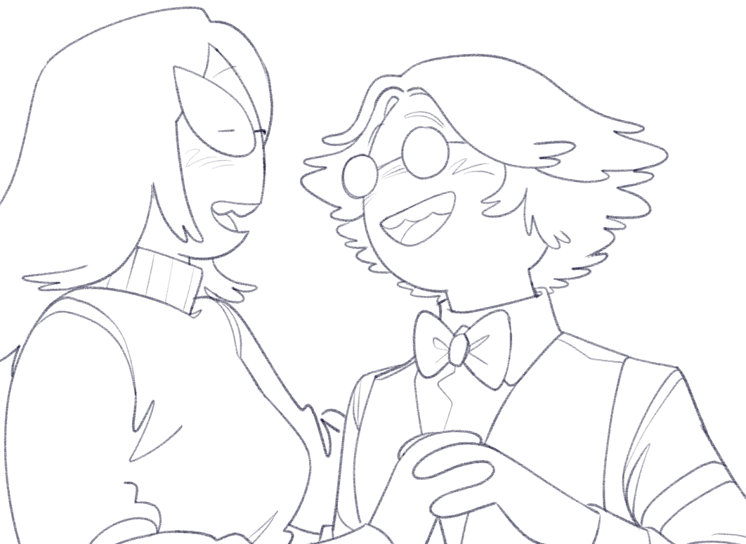 sneak peak of a slightly larger drawing im working on 
they are so  :) ! !