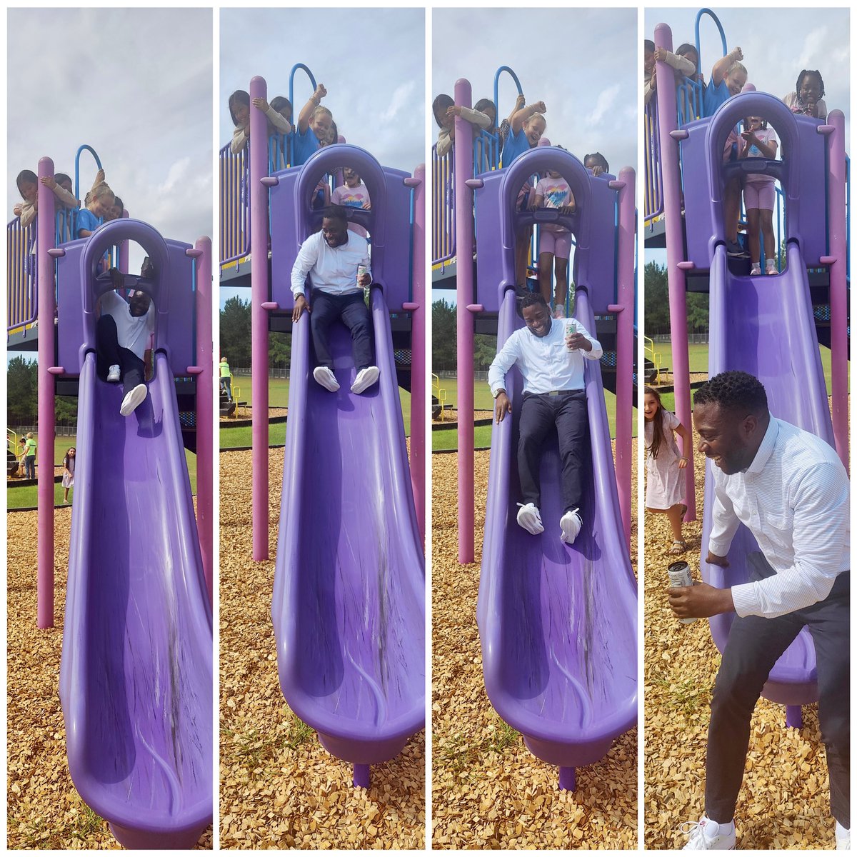 MalowMancini's tweet photo. Today, @SES_lex4 villagers ask me to go down the slide with them. If you know me, you already know I was all in for this!!! #anything4them #BuildEmUp https://t.co/jgWkA7cVTF