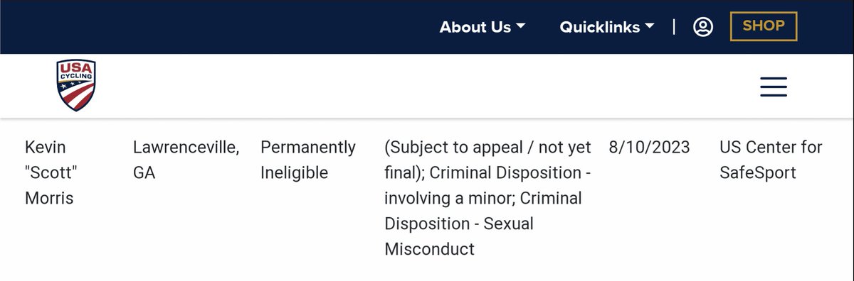 Took 2 years... the glacial pace of USA Cycling.