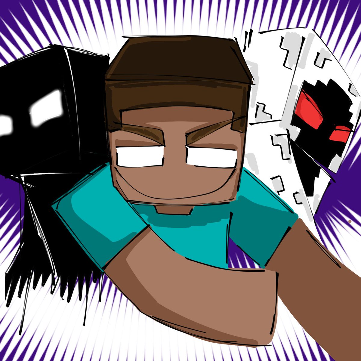 HazardKnight_'s tweet photo. WE'RE COMING FOR YOU!! #minecraft #minecraftart #herobrine #minecraftsteve #art #artist #hi #entity303 #null #nullminecraft https://t.co/3Xpfm9NzOT