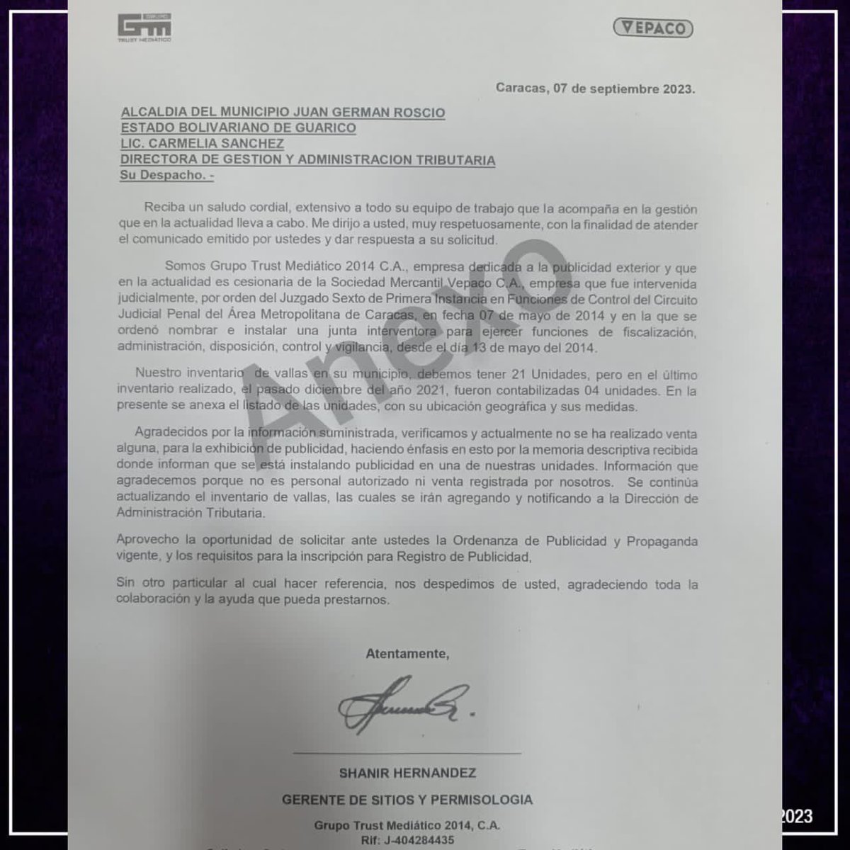 COMUNICADO OFICIAL📌
La Alcaldía del Municipio Juan Germán Roscio Nieves, en ejercicio de sus funciones legales y con el objetivo de salvaguardar el ordenamiento jurídico y normativo en nuestra localidad, se pronuncia_ <a href="/NicolasMaduro/">Nicolás Maduro</a> <a href="/TarekWiliamSaab/">Tarek William Saab</a> <a href="/sulmeavila/">Sulme Avila</a>