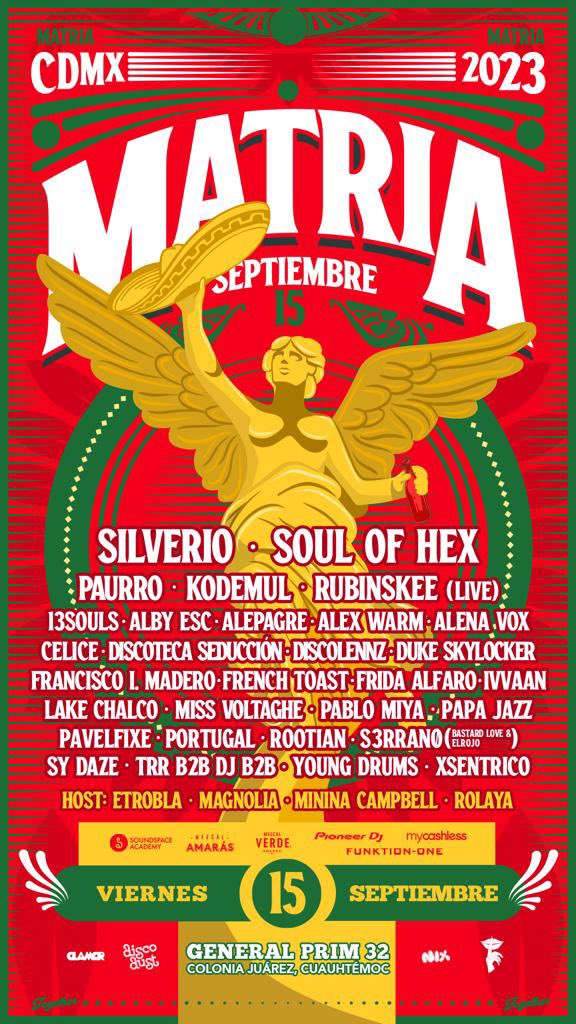 ✨ Próximo Concierto ✨
Vamos Todos Juntos a Dar el Grito de 15 de Septiembre
💥 Festival Matria💥
<a href="/silverionr/">Silverio</a> y <a href="/soulofhex/">Soul of Hex</a> 
Un show que no te debes perder 🤘😎🤘
