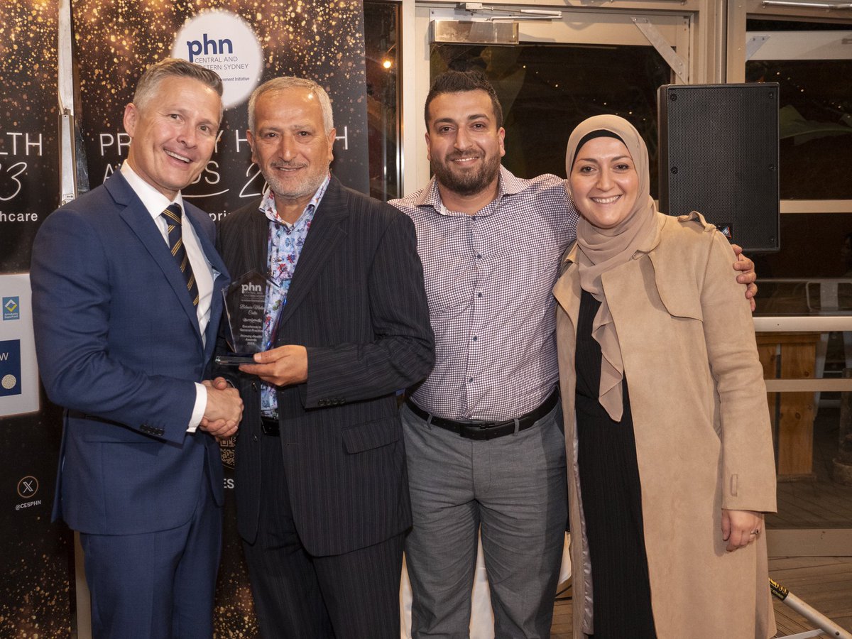 wrightdrmc's tweet image. Wonderful to be recognising Primary Health care professionals and community members @CESPHN Primary Health Awards. Honoured  to award General Practice of the year to Dr Rifi &amp;amp; the team from Belmore Medical Centre- inspiring leaders during the pandemic #PHA2023