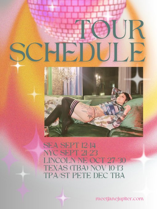my tour schedule for the rest of the year! book me at https://t.co/aqDAvkVuAF 😘 https://t.co/j5r74O1