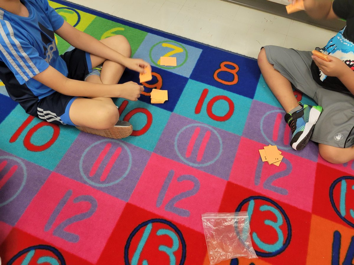 sheagrade3's tweet photo. We ended the week by playing some math games with our friends. Perfect end to a great first week! So happy to have these kiddos in my class. I think it's going to be a great year! #ocsb #grade3 @StJamesOCSB https://t.co/IdnPD72yca