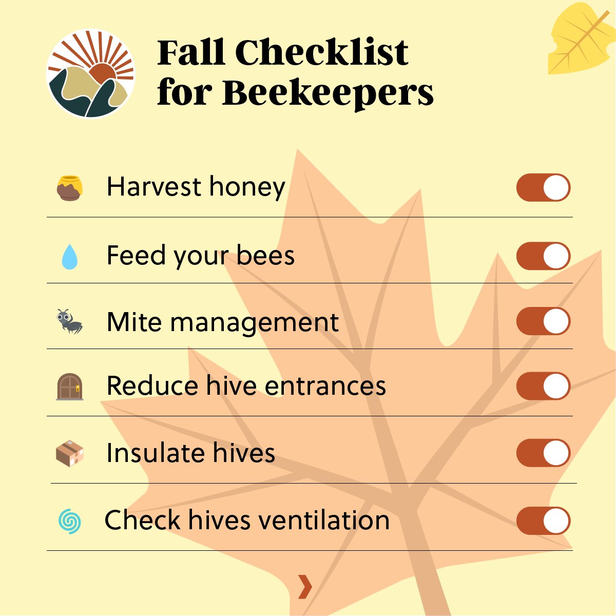 sunvaraco's tweet photo. Embracing fall vibes and beekeeper jives as we buzz through our autumn checklist, gearing up for the chilly days ahead. 

Winter, we're ready! ❄️🍯 https://t.co/4hh0WDJjjL