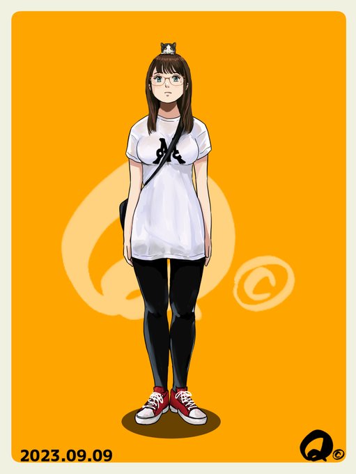 #このタグをみた人はド正面イラストを貼る 
9/9㊏のモカちゃん
何気なく描き始めて気付いたら「ド正面」だったイラスト😱
ついつい描きたくなるド正面でした 