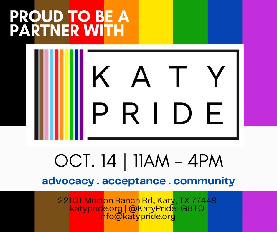 OutForEdHouston's tweet photo. OFE will be at Katy Pride! Will you all be there? 

#katyprice #pride #gayevents #queerpride #lgbt #lgbtq #lgbtqia https://t.co/XvWmm2bfmJ