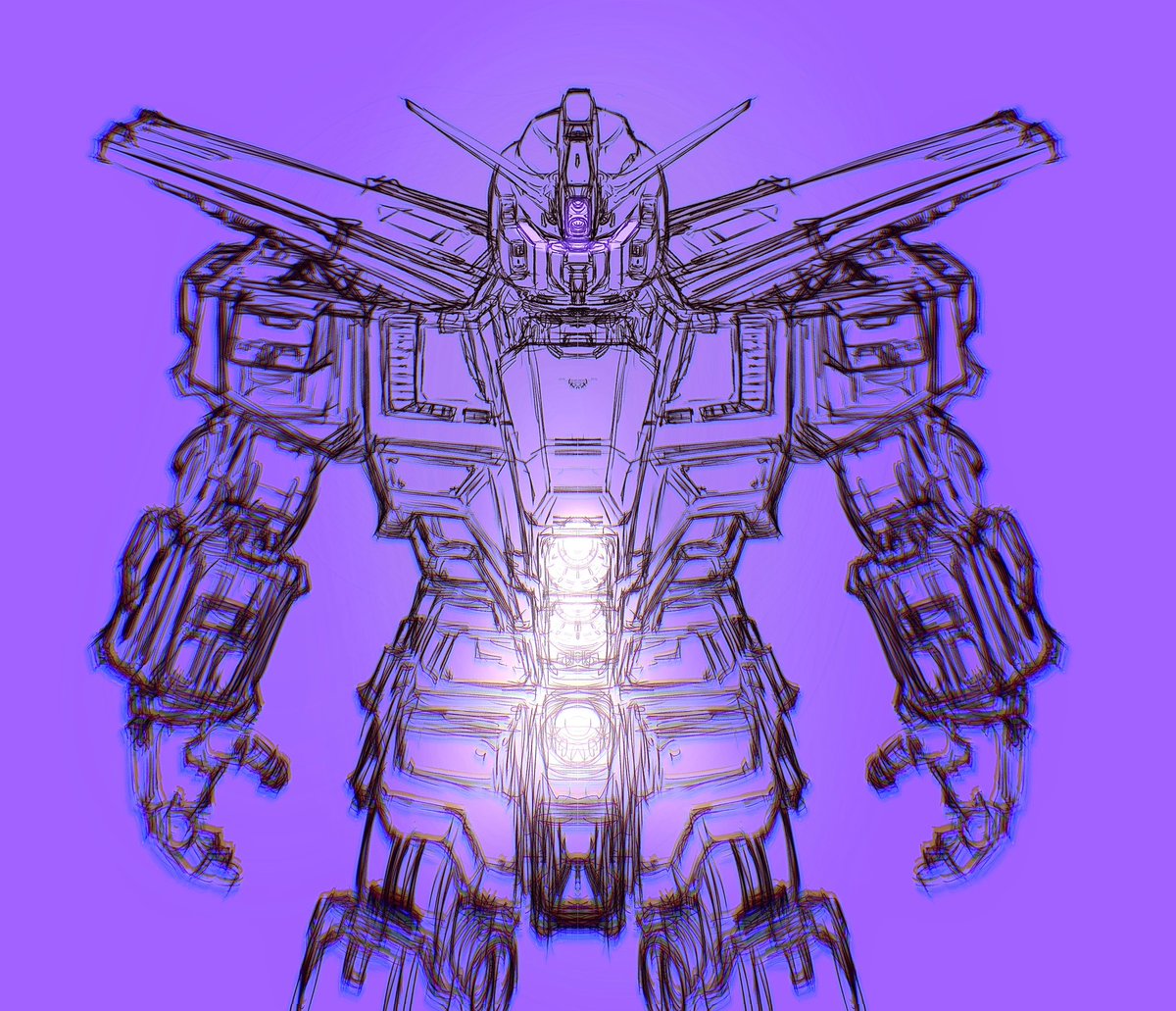 robot mecha no humans solo purple background v-fin science fiction  illustration images