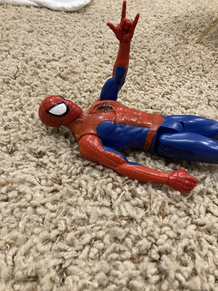 turnerfrank27's tweet photo. PSA- Spider-Man just violated the arch of my foot. https://t.co/jHZNO5acuA