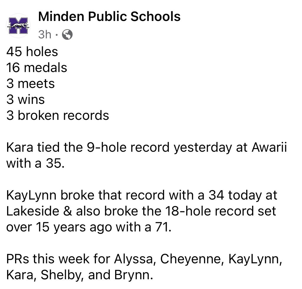 Minden High School Golf tweet media