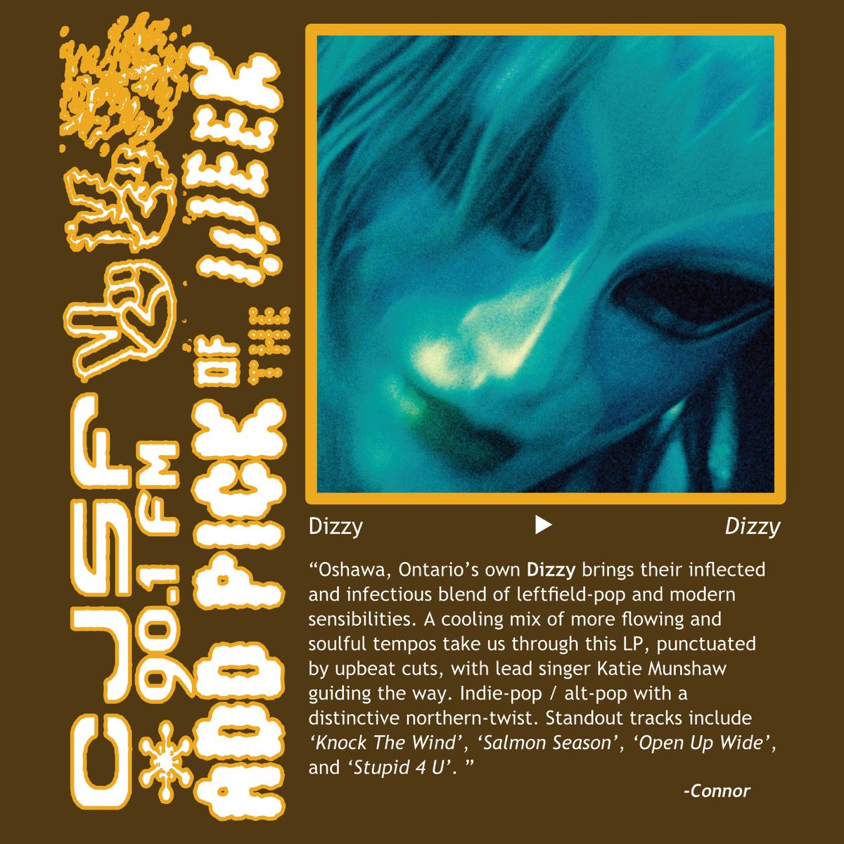 CJSF's tweet image. Our socials might&apos;ve gone to heck over the summer but now we&apos;re back... w/#CJSFCharts + #CJSFPicks for the fall!
 
📊🤳 Find our #ChartPicks on TwitterX + TikTok + Spotify: linx @ linktr.ee/cjsfradio
✅️ This week&apos;s #CJSFPick is @thisisdizzyyy&apos;s s/t release: review below...