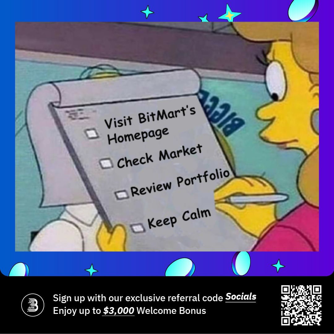 BitMartExchange's tweet photo. GM! What’s on your #crypto checklist for today?

#BitMart #CryptoMemes #Memes https://t.co/RQER0Mwstj