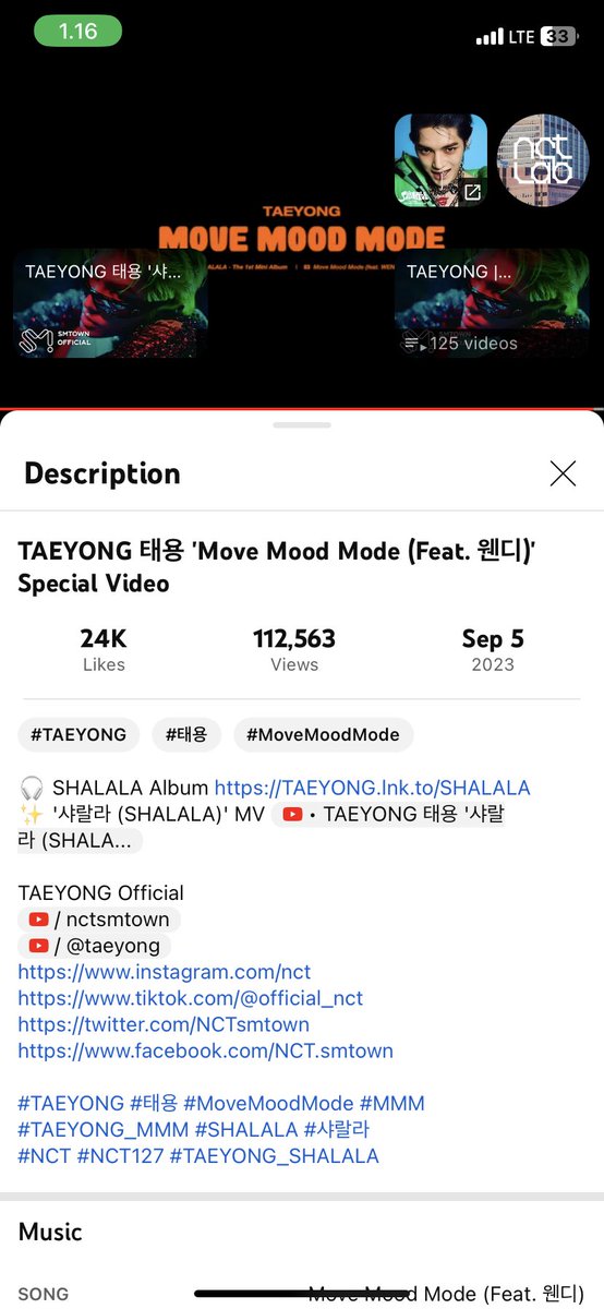 cestlavieunoia's tweet photo. #MOVEMOODMODE Youtube streaming party!
TAEYONG 태용 'Move Mood Mode (Feat. 웬디)' Special Video https://t.co/Hf8Y7jHOKI via @YouTube
#TAEYONG #태용 #テヨン
-Drop proof of streaming
- Random Tags anyone 🌹💚 https://t.co/ZZYMylTBfv