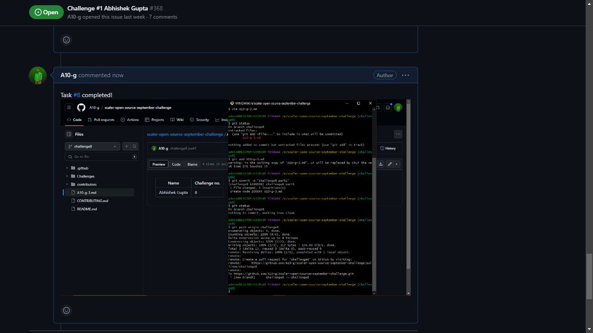 Abhishek_G101's tweet photo. Hello all,
Completed #task8 of #OpenSourceSep Challenge with
@Scaler_Official Discord Community.
You can join the community HERE -https://t.co/YFmU8Iutca……
#Opensourcesep #ScalerDiscord https://t.co/wRfIhmNKNX