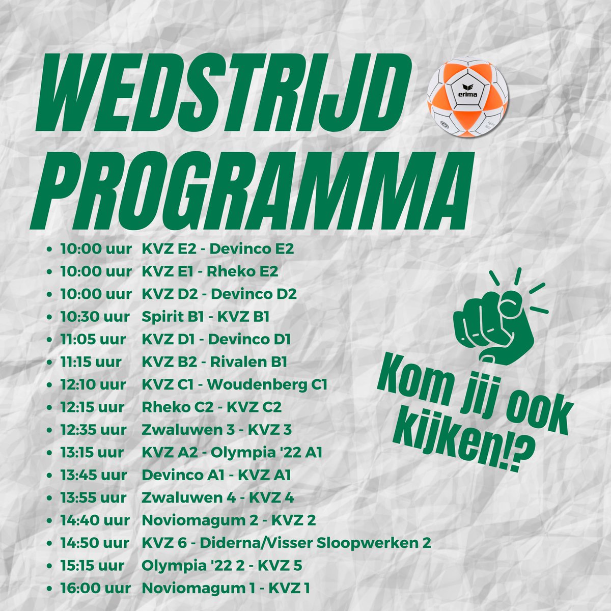 🟢 M A T C H D A Y 🟢

Eindelijk beginnen de officiële wedstrijden weer! De selectie reist voor de eerste competitie wedstrijd tegen <a href="/Noviomagum_KV/">Noviomagum Korfbal</a> af naar Nijmegen. KVZ 2 start om 14:40 uur, KVZ 1 start om 16:00 uur. Kom jij de selectie ook aanmoedigen?

#matchday #kvzkorfbal