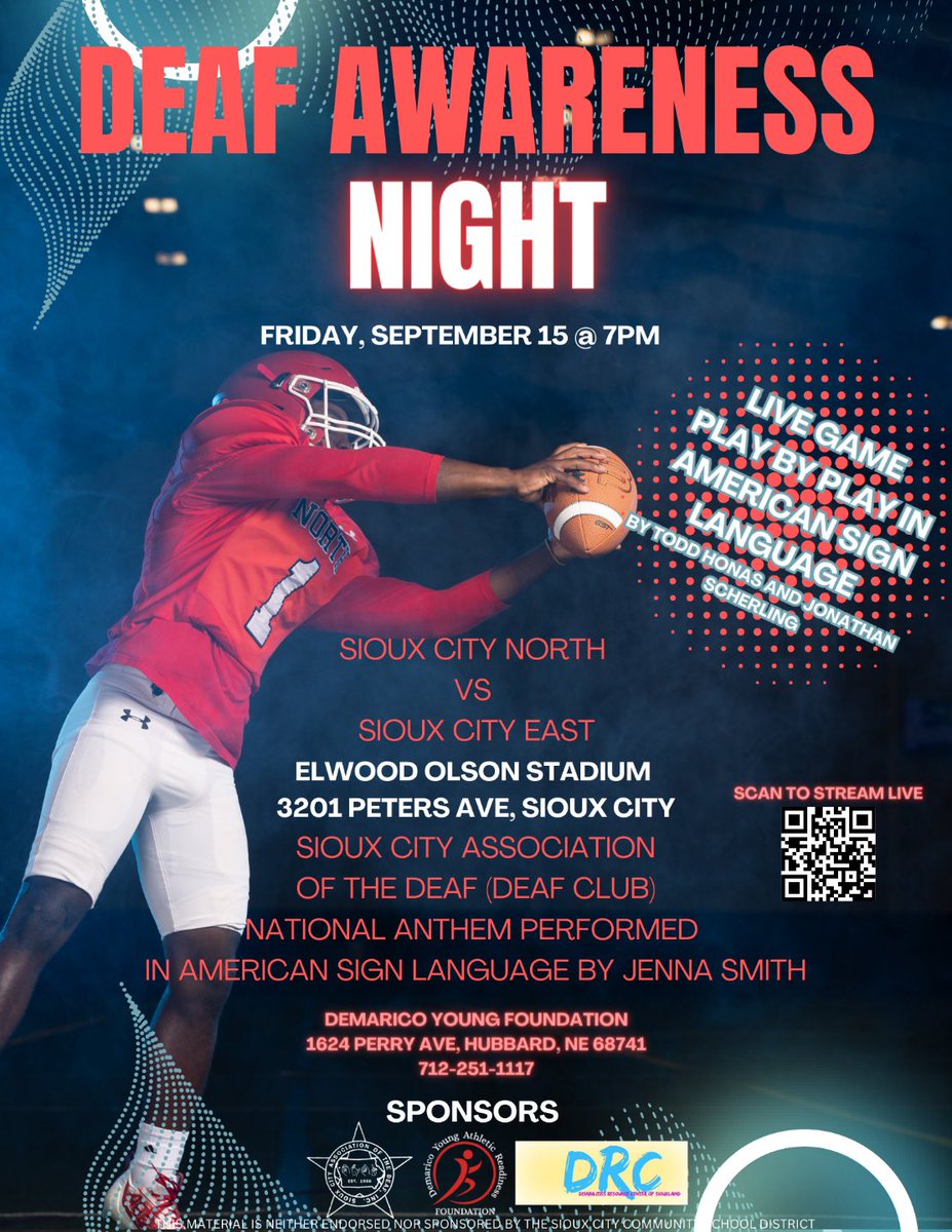 For the first time in history, play by play of a high school football game will be provided live in ASL by two deaf men!