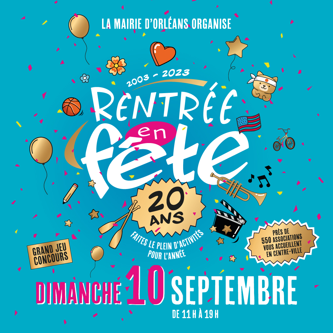 VilledOrleans's tweet photo. Rentrée en Fête c'est demain ! Retrouvez près de 500 associations dans le centre-ville pour trouver vos activités de cette année  ! 

➡ Rendez-vous de 11h à19h, ce dimanche 10 septembre 2023.

ℹ : https://t.co/Y7hpqJW0rD https://t.co/U4rNCHZoVS