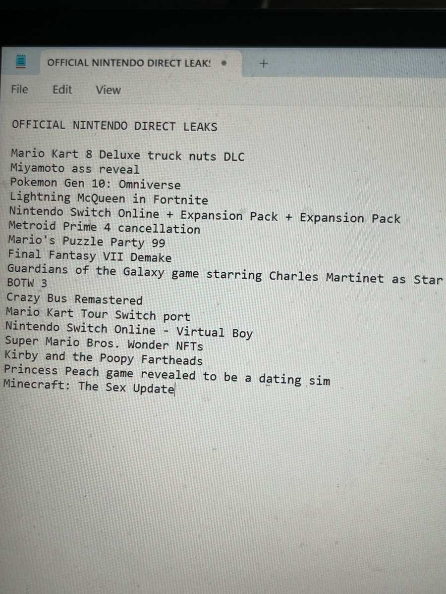 BruhKonata1's tweet image. The official leaks for next nintendo direct 😱😱😱