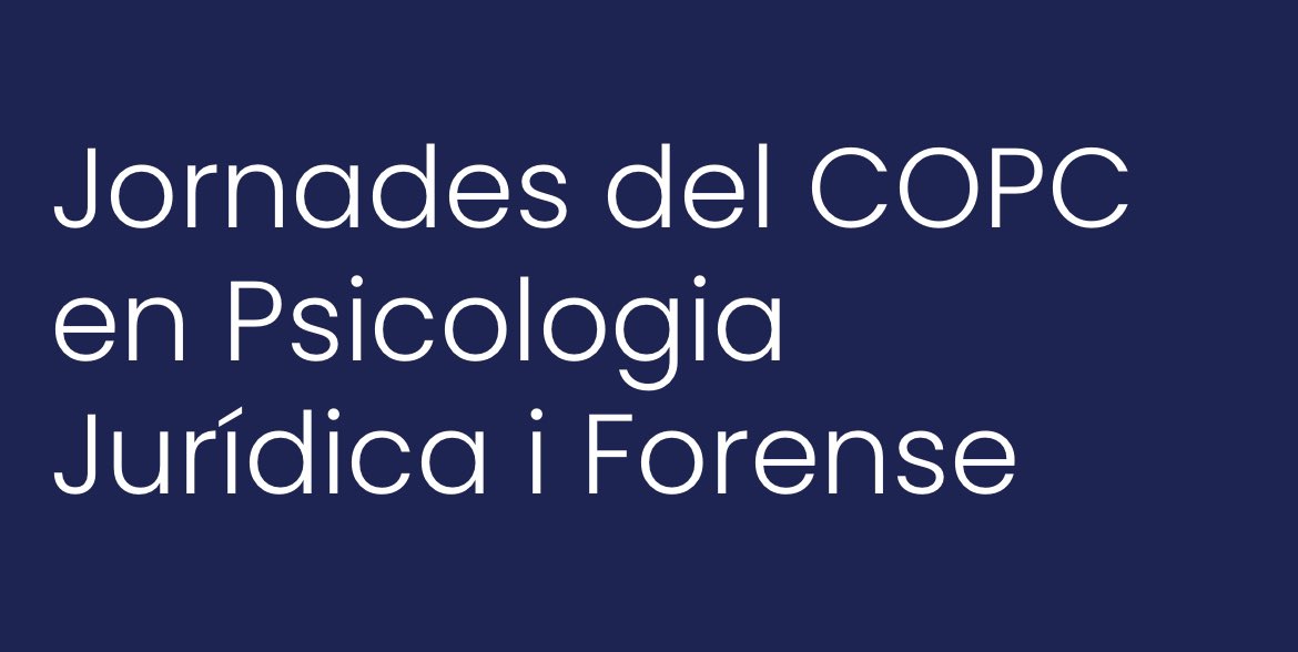 ElisaMicciola's tweet photo. 📣 Jornadas de Psicología Jurídica y Forense del COPC
20 de octubre 2023
Con ponencias interesantísimas centradas en la violencia sexual
Consulta el programa aqui: https://t.co/cgHa9ganqM https://t.co/CI69CJ9TmK