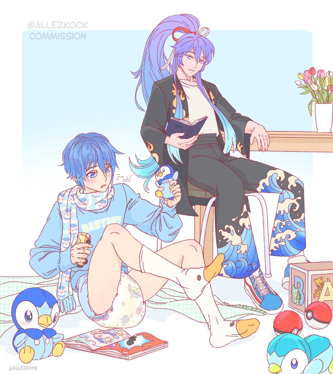 allezkook's tweet photo. Art for For @bunz_smutz ! 🐧💙 https://t.co/tLQdBbg9Ru
