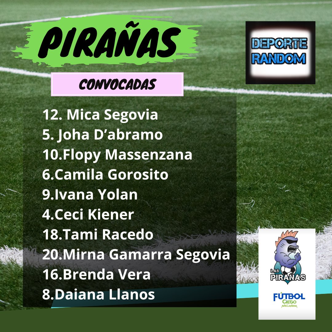OrgulloFutfem's tweet photo. Este sábado transmitimos en vivo los partidos de Las Pirañas en el perfil de Instagram de @deporterandom
Esta es la segunda fecha de la Liga Nacional de Fútbol para ciegas. Se llevara a cabo en el Instituto Román Rosell de San Isidro.
No se lo pierdan! 🥁 https://t.co/5Rc8RdBtX4