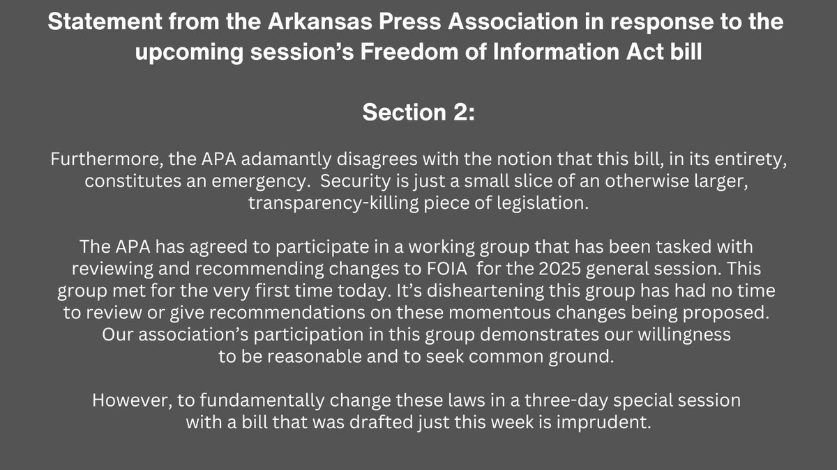 ARPressAssoc's tweet photo. APA statement by section with larger font. https://t.co/kgAq9bPhvP