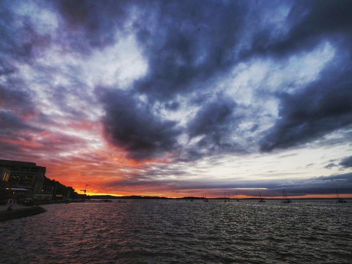 A little glow at the end of a gray day. Lake Mendota, Madison, WI. #wiwx #sunset