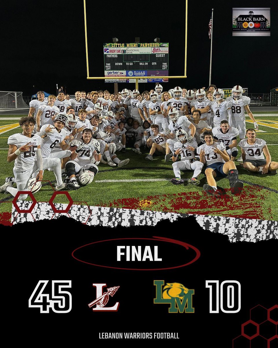 🏈 Warriors VICTORY. #RivalryWin 

Homecoming week next. Lebanon (2-2) will host Loveland next Friday. #OnwardLebanon