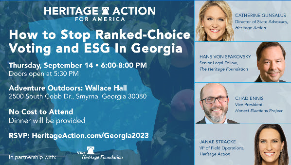 CivicViewPoint's tweet photo. RSVP now to attend this Conservative Activist training!
Thursday, September 14,
6:00-8:00 PM
at
Adventure Outdoors
2500 S Cobb Dr SE
Smyrna, GA 30080
Doors Open: 5:30 PM - dinner provided
Registration is FREE but required:
https://t.co/QfCV9ysJYy
#StopRCV #StopESG https://t.co/ywps2salYg