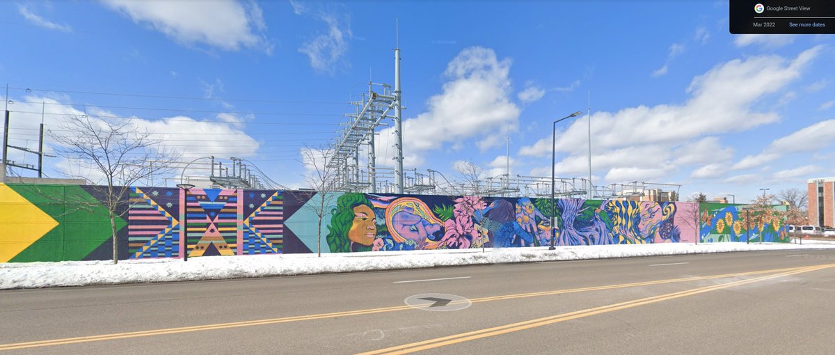 ThisIsMarlena's tweet photo. OMG Google street view has memorialize my Kapemni mural (one on the far left) that was part of the WE mural in Bloomington by the MOA https://t.co/e3RR27MUMl