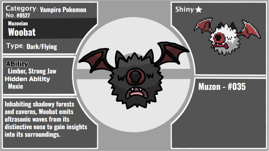 PokemonAgeless's tweet photo. [#0527]
Muzonian Woobat! https://t.co/5Z6njv1QKp