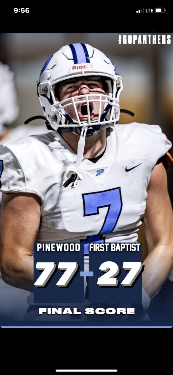 PPSAthletics's tweet photo. Final Score 
Pinewood 77
First Baptist 27
#GoPanthers https://t.co/sHWBpnDBfs
