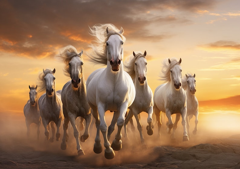 Seven Running White Horse in Sunset Animals Painting-->sagainternational.etsy.com/listing/150546…
#animal #AnimalWallArt   #FarmAnimalsPrint #FarmPrint #FarmhouseWallArt #horse #HorsePhotography   #HorsePortrait #moody #mustang #photography #wildlife #7runninghorse