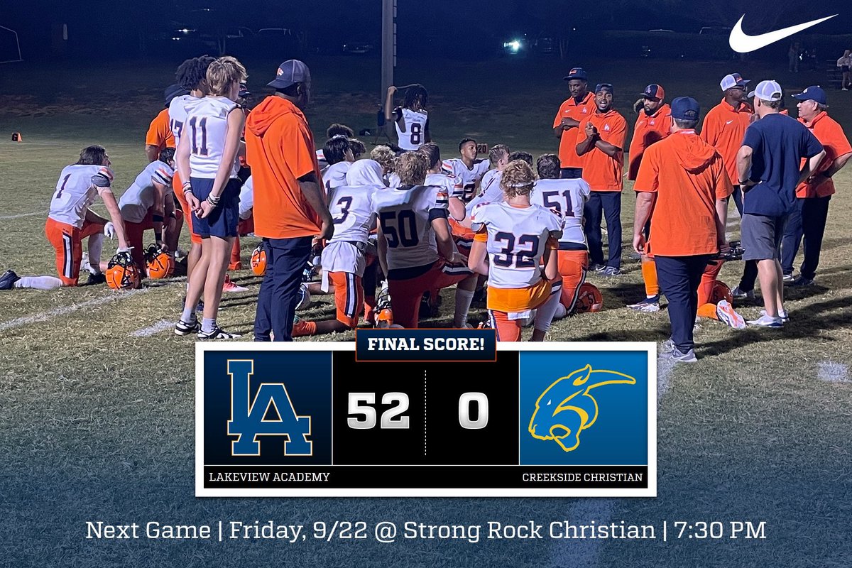 LALionAthletics's tweet photo. 🏈Lions Win on the road!🏈
Thank you to all our Lion fans who made the trip to Creekside! Lions improve to 2-2 on the season, we are off next week for trip week!🦁Go Lions! https://t.co/NNlcfHxp90