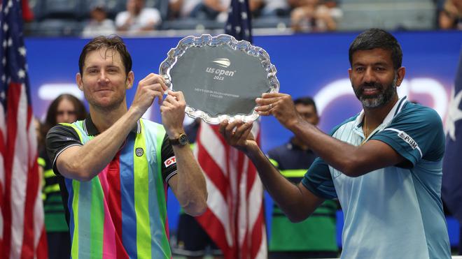 ChairmanIOCL's tweet photo. Congratulations to our inspiring #IOCian Rohan Bopanna, and his partner Matthew Ebden on an incredible US Open run. At 43 years and 6 months, @rohanbopanna has etched his name in history as the oldest #GrandSlam finalist in the #OpenEra. 

Rohan, you are a true champion in every sense!  Though the title eluded you, your impeccable sportsmanship, evident in voluntarily conceding a point, captured hearts worldwide. Age is truly no bar when passion leads the way. Here's to your indomitable spirit and the future barriers you're destined to break!

#IndianOilSportStars 
#USOpen2023 
#AgeNoBar