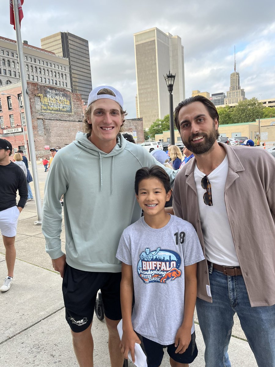 Thank you Tage Thompson, Alex Tuch and Rasmus Dahlin for buying youth hockey fundraiser squares tonight.  Much appreciated!  Only 5 squares left; 26, 41, 49, 60, 71.  $10.00 EACH. DM me.  #gosabres #tagethompson #alextuch #rasmusdahlin #BillsMafia #billsmafiababes #youthhockey