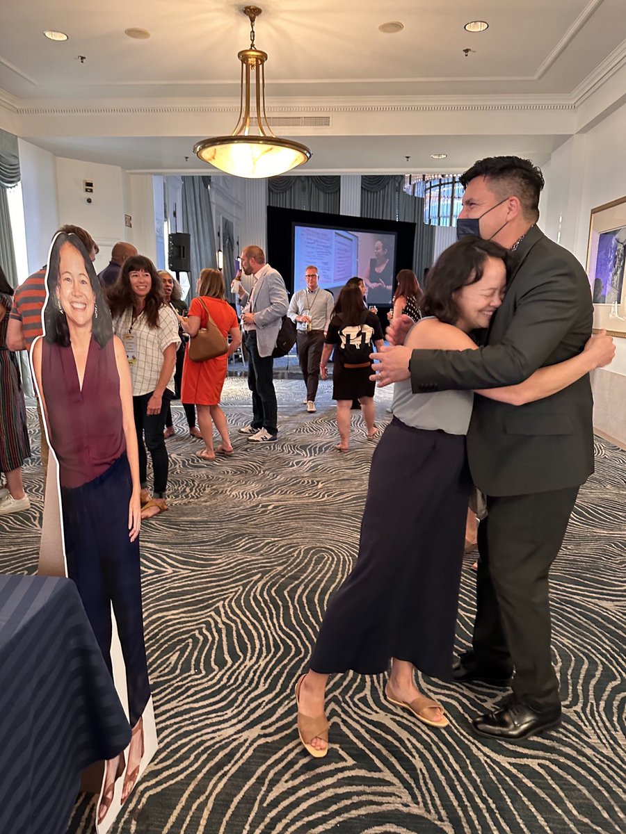 LocalProgress's tweet photo. After a full day of breakouts, our 300+ members, partners, &amp; staff wrapped up by celebrating our theme of #CollectiveCourageCollectivePower and giving a loving goodbye to our outgoing ED, @sarahyjohnson. 

We love you Sarah! 💕 

On to tomorrow! #LP2023 https://t.co/yl98ot2fzU