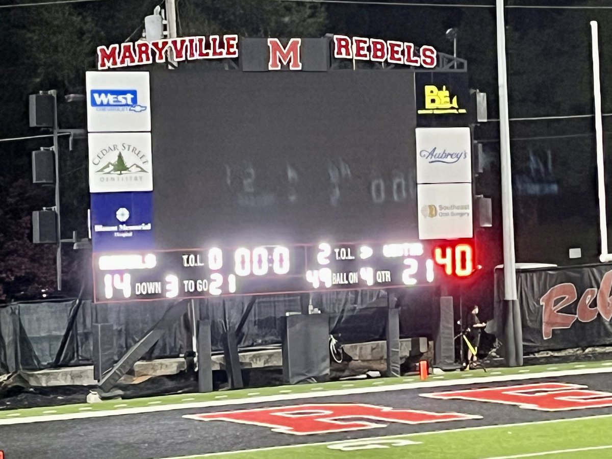 Final score West 21 - Maryville 14.
❤️💙❤️💙