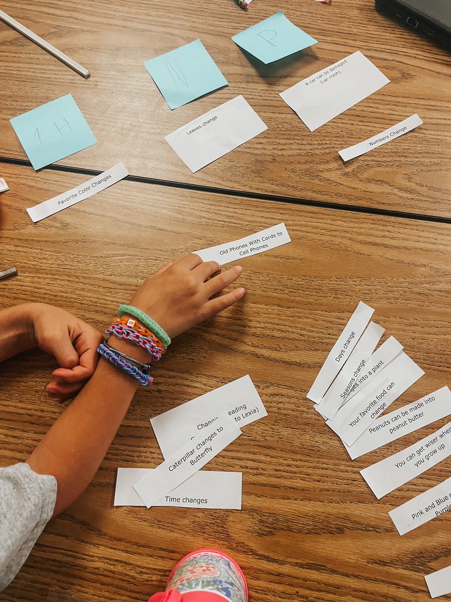 Miss_Poplin's tweet photo. This week in our “Who We Are” PYP unit, my class is discovering change! Students came up with over 60 examples of change and we re-sorted them into multiple different categories. Each time we get to discuss our findings and add our new change generalization to our PYP board :) 🌍 https://t.co/Mm5qyTZE34