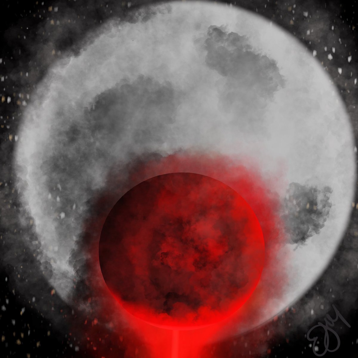 Elizashakira's tweet photo. @matthewmercer I drew the moons during last nights show. I guess I was inspired! #criticalrole #twomoons #ruidus #catha https://t.co/XaMe6ifJR5