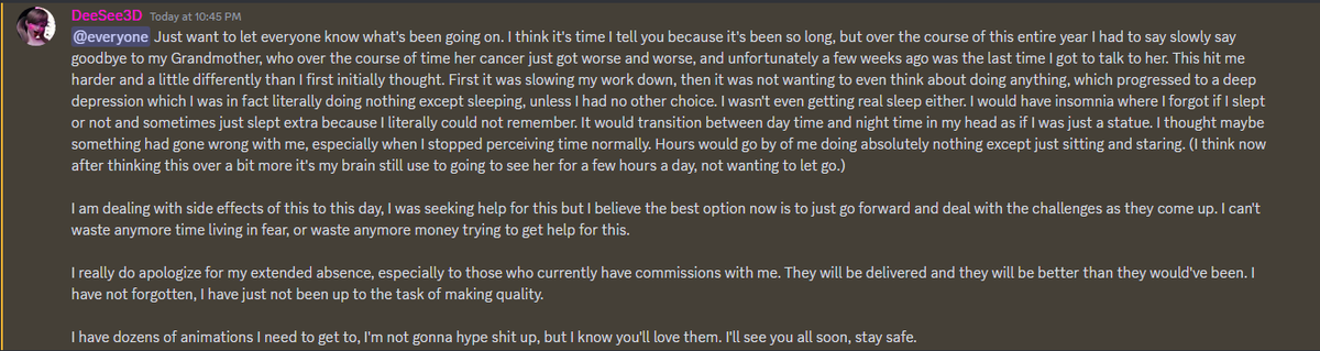 DeeSee3D's tweet photo. This is what has been going on. I am sorry for my lack of communication, and for the lack of content. https://t.co/8LyZcQXOu5