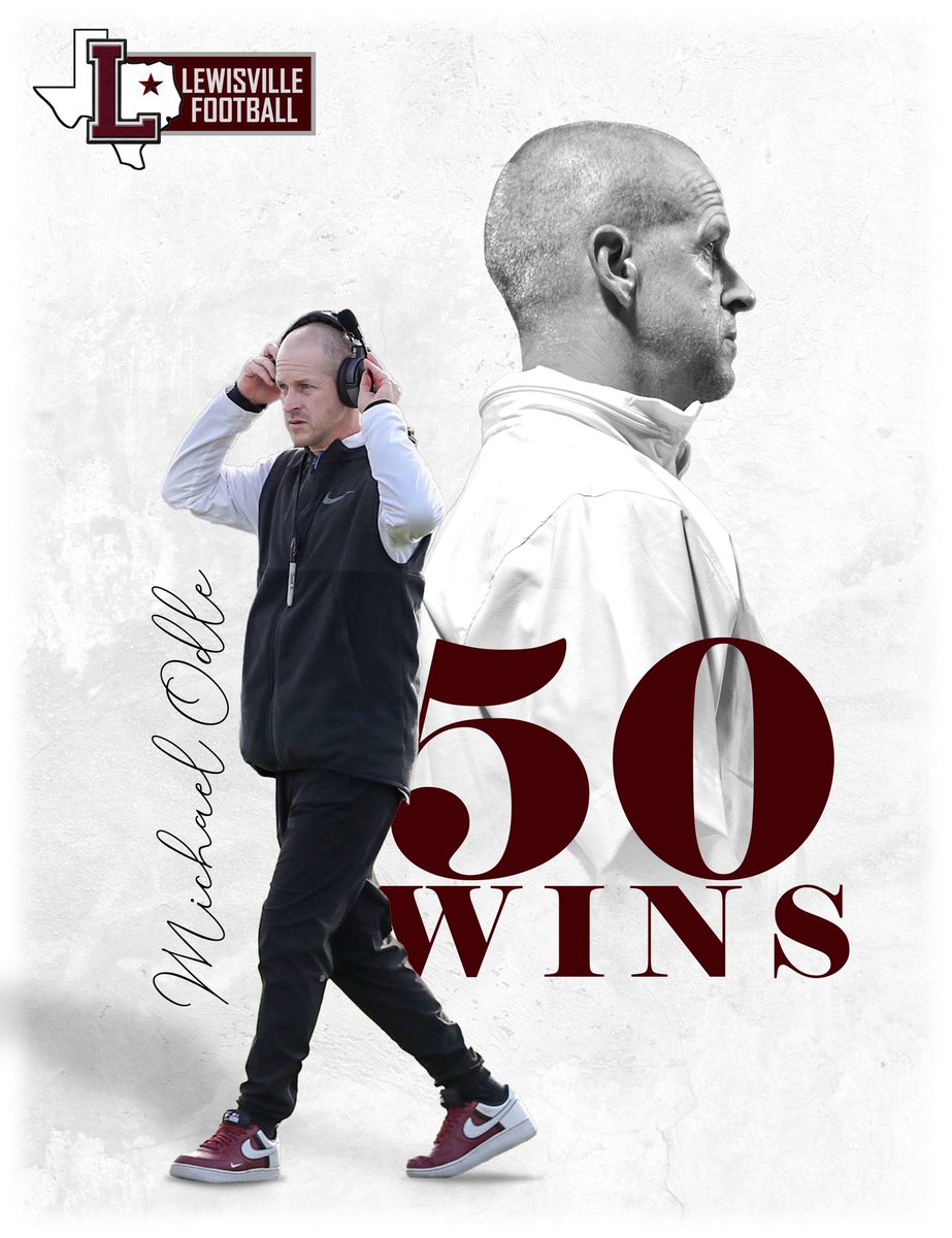 LHSFball's tweet photo. Congratulations to Coach Odle on his 50th win as the Farmer’s Head Coach 

@modle1112 @LewisvilleHS @LISDsports @bakerjf_nytx https://t.co/8DKr4MHFpz