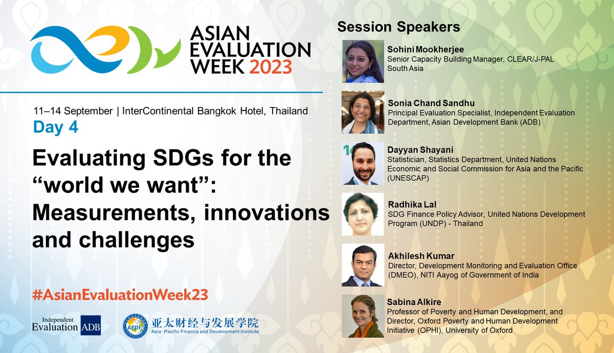 adbevaluation's tweet photo. Check out more sessions across a wide range of topics at #AsianEvaluationWeek23. Lots of opportunities for in-depth discussions.
Visit our website for the full agenda and more details: https://t.co/vj4sFbml8v
#evaluation #SDGs #developmenteffectiveness #capacitybuilding https://t.co/vclv0h4IKO