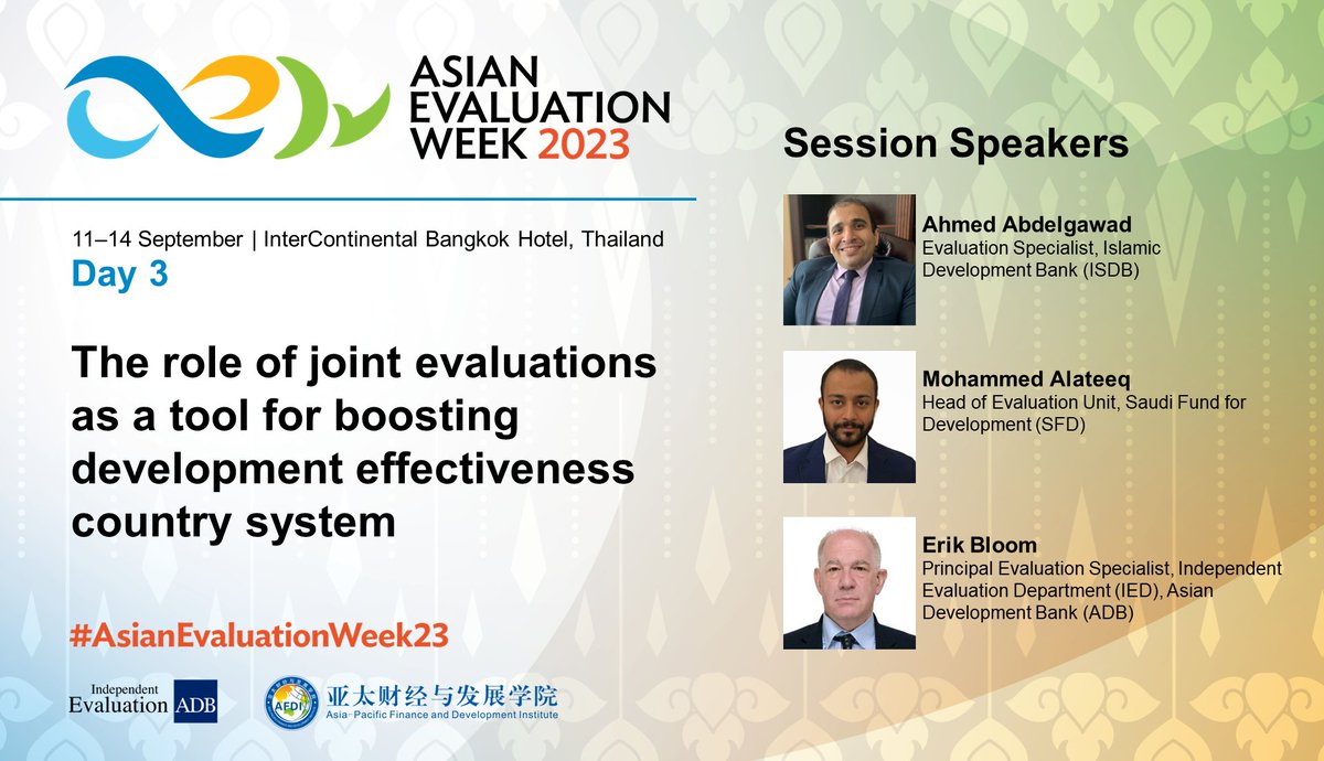 adbevaluation's tweet photo. Check out more sessions across a wide range of topics at #AsianEvaluationWeek23. Lots of opportunities for in-depth discussions.
Visit our website for the full agenda and more details: https://t.co/vj4sFbml8v
#evaluation #SDGs #developmenteffectiveness #capacitybuilding https://t.co/vclv0h4IKO