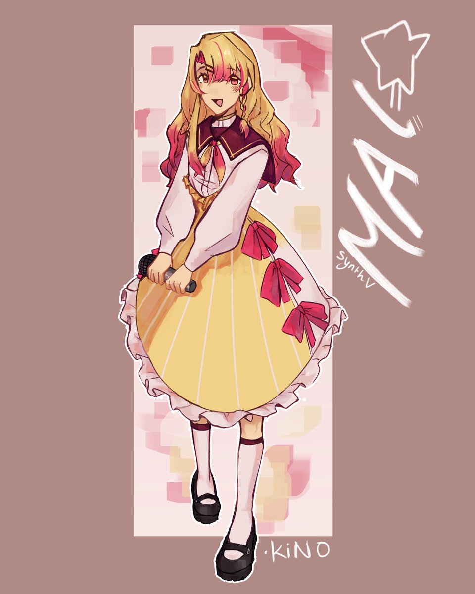 kinokusei's tweet photo. i was bored eolike i made the design like based off of my mai setting thingy
and tried rendering ahain w this style 

#SynthesizerV #synthvmai https://t.co/S1aDFhH6VB