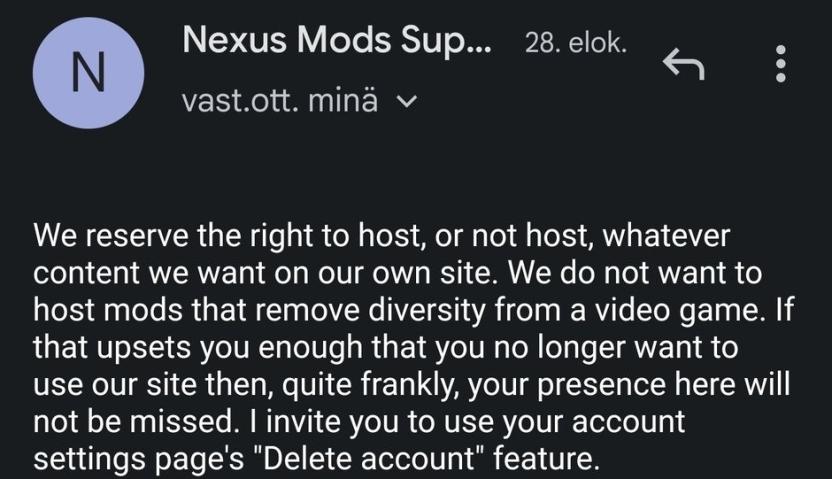 Niche Gamer on X: Nexus Mods is reportedly banning mods that